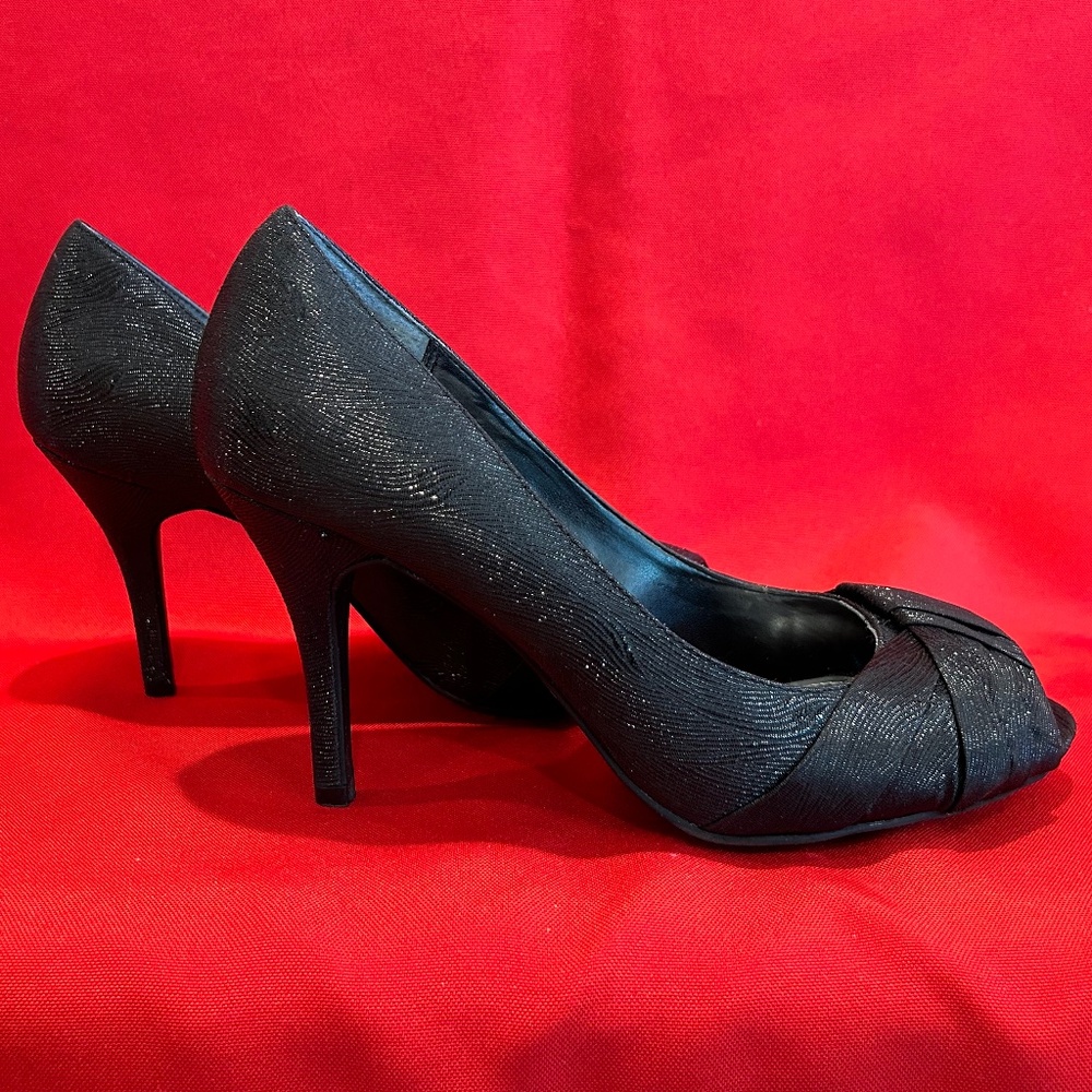 APT. 9 Black Sparkly Formal Occasion Heels Shoes Size 8